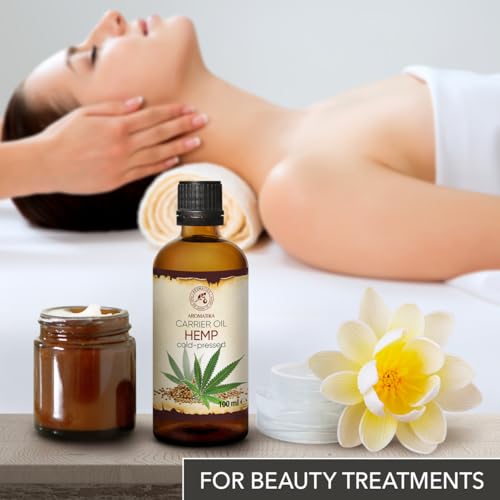 Cold Pressed Hemp Seed Oil for Skin Hair Nails Face Body - Natural Carrier Oil - 3.4 Fl Oz
