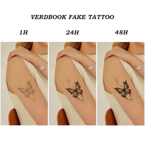 Waterproof Temporary Tattoos: 2-Sheet Tattoo Kit with Realistic Body Stickers, Semi-Permanent Tattoos for Adults Lasting 7-15 Days ? Safe for Men & Women, Blossom Journey