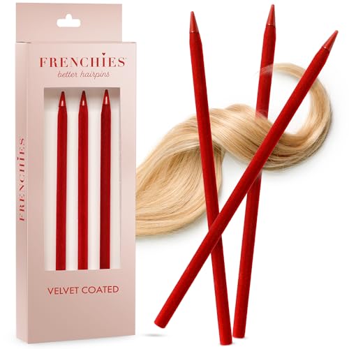 Frenchies Red French Twist Hair Chopsticks for Women, Non-Slip Hair Accessories