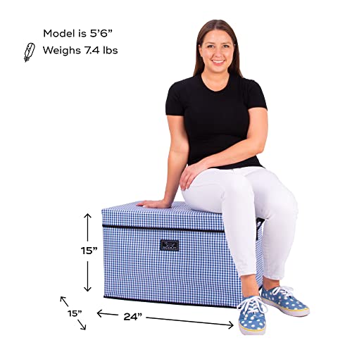SCOUT Rump Roost Large Lidded Storage Bin - Collapsible Nantucket Navy