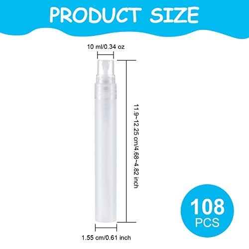 Clear 10ml Plastic Spray Bottles Set - Perfume, Essential Oils, Fine Mist