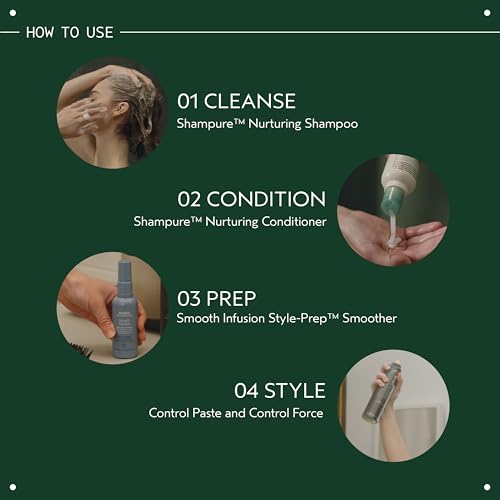 Aveda Smooth Infusion Style-Prep Smoother 3.4 Fl Oz - Leave-In Anti-Frizz Serum with 72-Hour Frizz Control & Heat Protectant, Naturally Derived