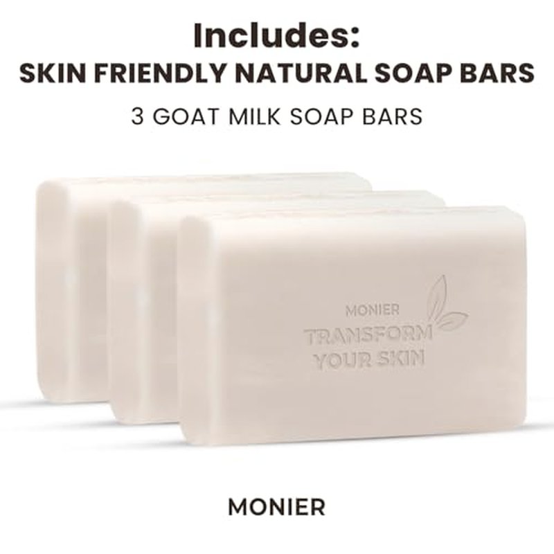 Goat Milk Soap Bar For Dry & Sensitive Skin - 100% Natural & Organic Skin Care - Enriched with Shea Butter - Use on Face, Body & Hands - For Men, Women, Kids & Baby (Lavender, 3 Pack)