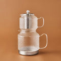 Large Borosilicate Glass Turkish Tea Set - Double Teapot for Induction Stovetop