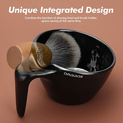 Anbbas Black Wood Badger Hair Shaving Brush, 100g Soap & POP Mug Set (A5 Melamine) – Wet Shave