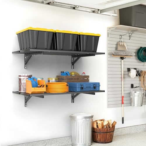 Heavy Duty Wall Shelves 2x4 ft Black - Garage & Storage Shelving