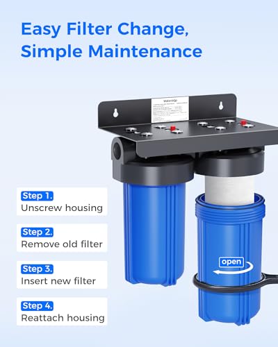 Waterdrop Whole House Water Filter for Iron & Manganese Reduction - 2 Pack - Compatible with WHF21-FG