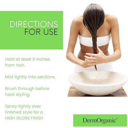 DermOrganic Argan Oil Shine Therapy - Leave-In Spray for Hair Smoothness & Repair, 4 fl oz