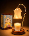 Ceramic Ghost Candle Warmer Lamp with Hands - Spooky Cute Wax Melter & Timer
