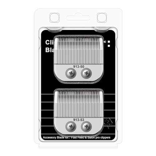 Fine Blade & Medium Blade Compatible with Oster Fast Feed 076023 and Salon Pro Clippers 076830 Blades Replacement,(Fine Blade+Medium Blade-2 Pack)