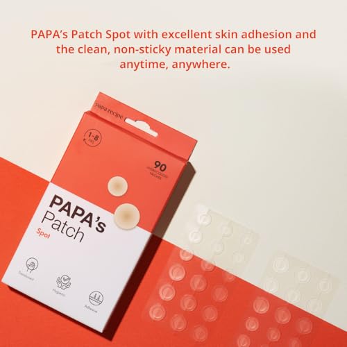 Papa Recipe Spot Patches, Hygienic Acne Patch (90 Pack) - Hydrocolloid Acne Pimple Patches for Face, Blemishes and Zits Absorbing Patch, Breakouts Spot Treatment for Skin Care, Invisible Pimple patch
