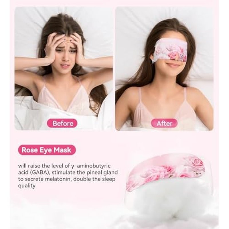 6 Packs Rose Heated Eye Mak - Heating Eye Mask Warm Compress for Dry Eyes Puffinesss Dark Circles Sleep Stye Irritation Stress Relief Self Care Wellness Spa Relaxation Gift