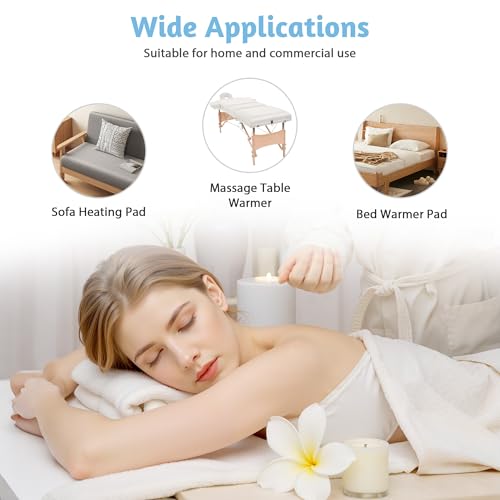 Massage Table Warmer Heating Pad Professional SPA Massage Bed Warmer with 9 Timer, 9 Heat Settings, Overheat Protection for Massage Bed & Spa, Thickened & Soft Fleece, 30" x 71"