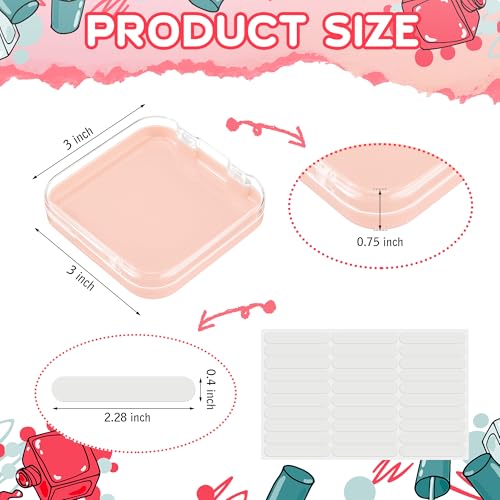 Press On Nail Storage Boxes with Adhesive Tape Set - Pink, White, Black, Clear