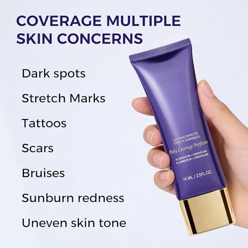 Tattoo Cover Up Makeup Waterproof, Body Coverage Perfector Tattoos Scars Blemishes Spots with 24Hr Long Lasting, Full Coverage Sweatproof Transfer Resistant Concealer for Face Body 2.5 oz, 03 Tan Deep