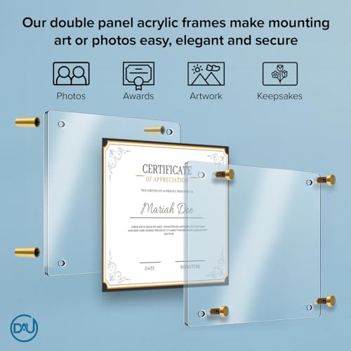 Gold Standoffs for 18x24 Inch Acrylic Floating Frame - Single Wall Mount