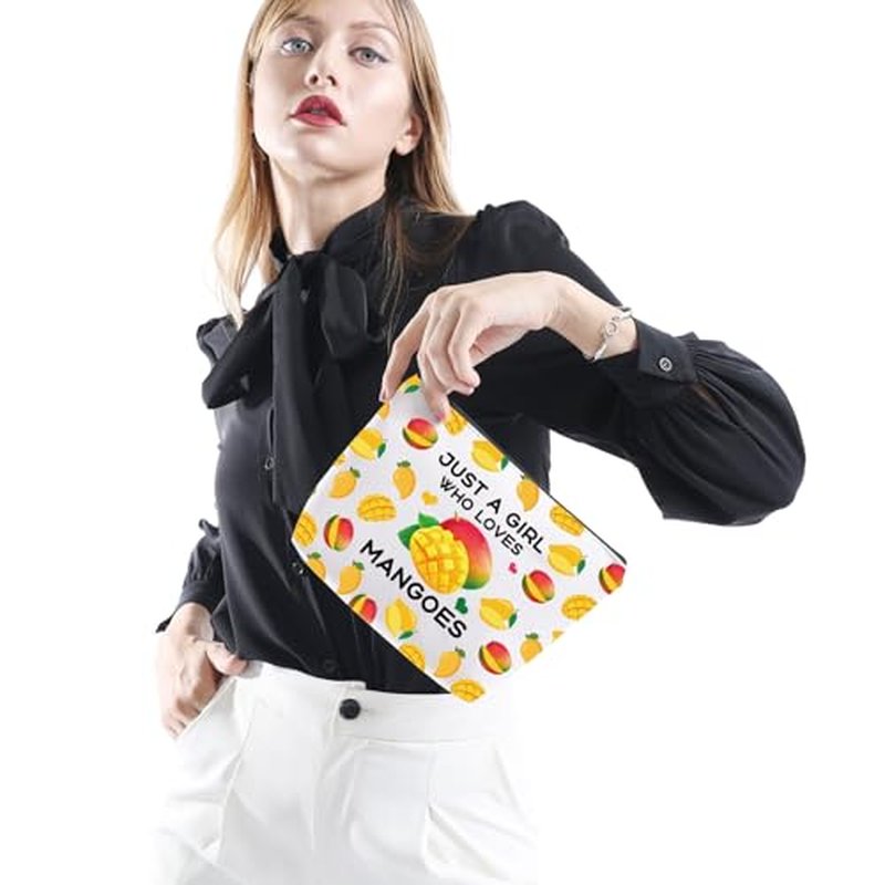 Gzrlyf Just a Girl Who Loves Mangoes Mango Makeup Bag Mango Lovers Mango Girl Makeup Bag Funny Mango Lover Gifts (Just mangos)