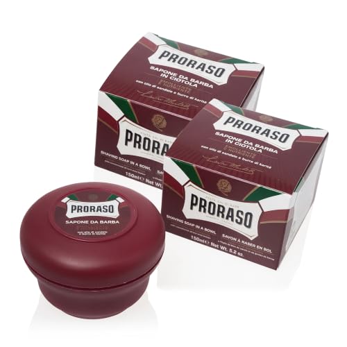Proraso Nourishing Shaving Soap - 5.2 Oz Pack of 2 for Thick Beards & Sensitive Skin