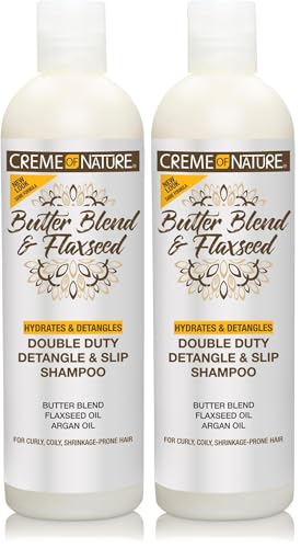 Double Duty Detangle & Slip Shampoo - Butter Blend, Argan & Flaxseed Oil, 12oz Pack of 2