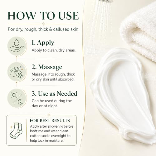 Urea Foot Cream 40% for Dry Cracked Heels & Calluses - Soothing Moisturizer