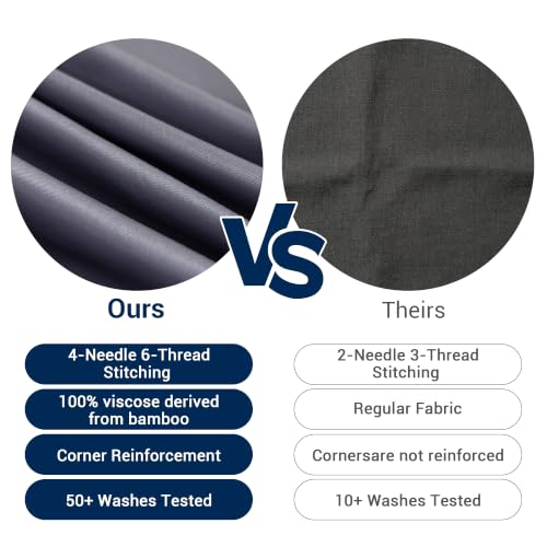 Queen Size 4-Piece Bamboo Viscose Bed Sheet Set - Dark Grey, Cooling & Soft