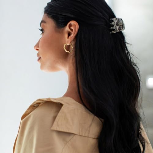 France Luxe Medium Gallery Claw Hair Clip - Onyx