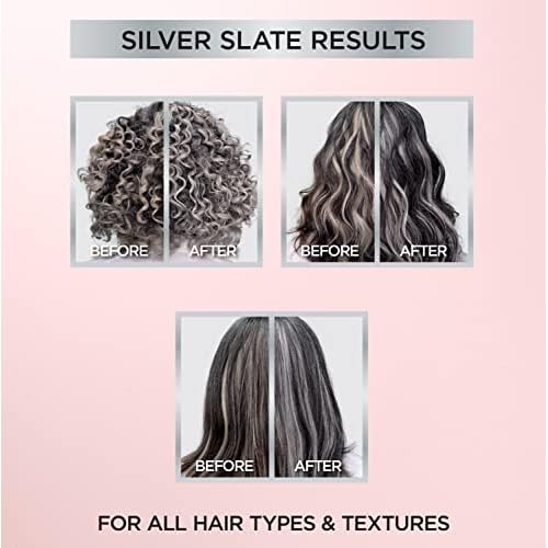 L'Oreal Paris Le Color Gloss Step Toning Gloss,In-Shower Hair Toner with Deep Conditioning Treatment Formula for Gray Hair,Silver Slate,1 Kit,(Pack of 2)