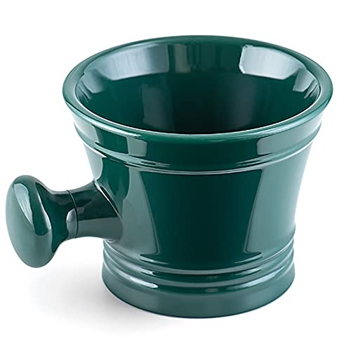 Acrylic Shaving Mug with Handle for Men, Deep Size Wet Shaving Bowl, Green