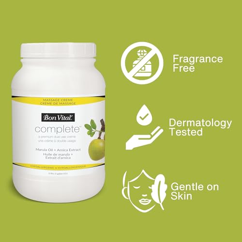 Bon Vital Complete Massage Creme 1 Gallon Unscented Non-Greasy Skin Nourishing