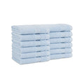 Misty Blue Bath Washcloths 12 Pack - Super Soft 100% Cotton, Quick Dry & Absorbent