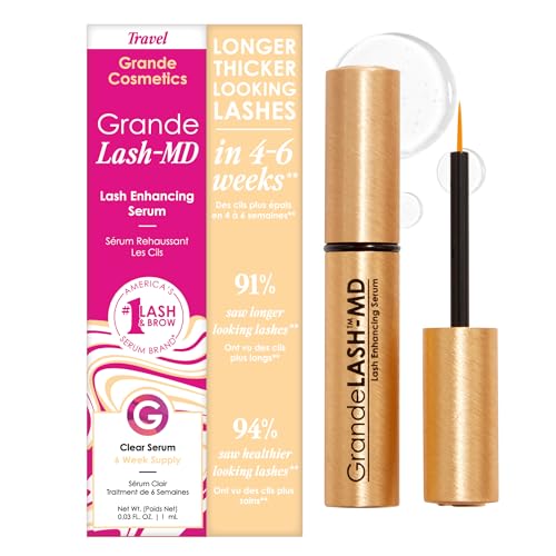 GrandeLASH-MD Lash Enhancing Serum 1mL - Peptide & Vitamin Infused, Cruelty-Free, Ophthalmologist Tested