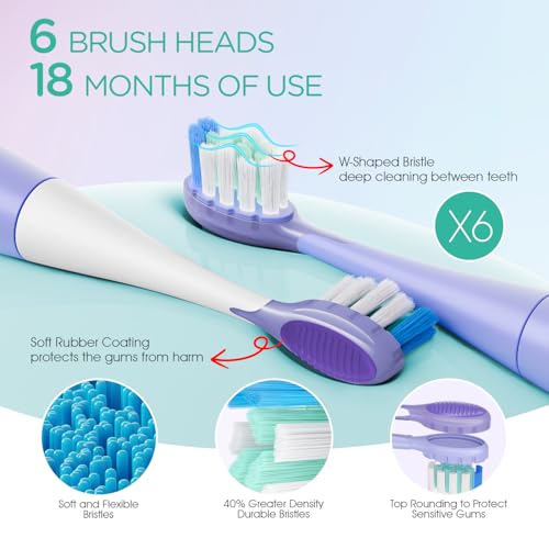 Travel Sonic Electric Toothbrush for Adults - Purple