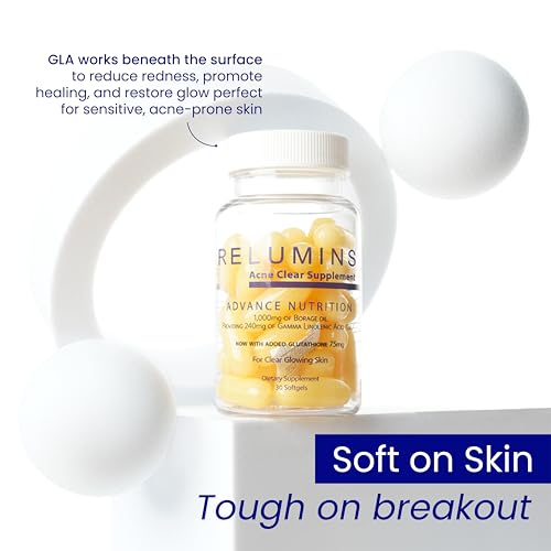 Relumins Dual Capsule Formula Spring Glow Essentials ? Natural Beauty Supplement with GLA, Borage Oil, Vitamin E, Zinc, Turmeric, and Hydrating Plant-Based Oils ? Supports Radiant Complexion