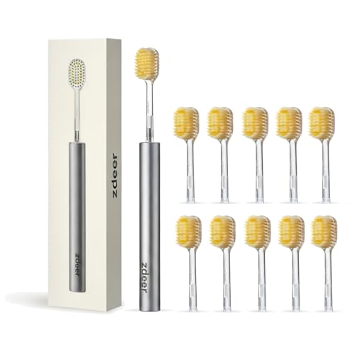 ZDEER Soft Bristle Toothbrush for Sensitive Gums - 11 Pack Replacement Heads