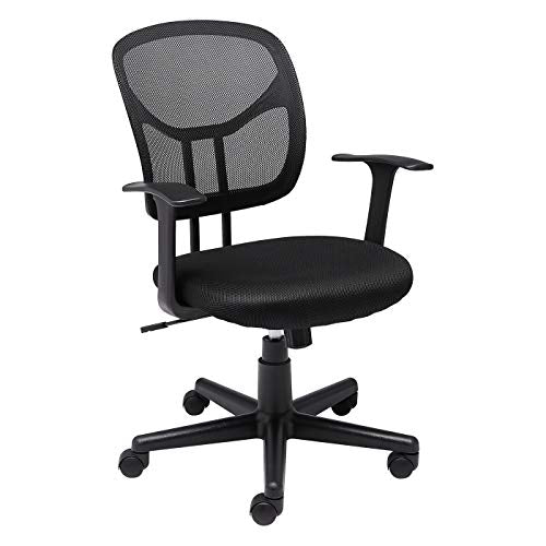 Breathable Mesh Mid-Back Office Chair with Armrests and Lumbar Support