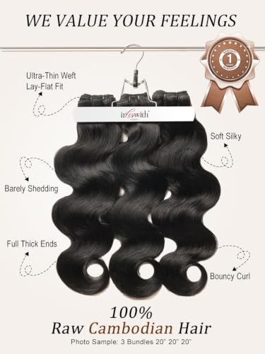 Natural Color 20 Inch Cambodian Body Wave Human Hair Bundles - Soft Silky Raw Hair