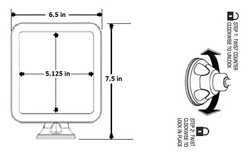 JiBen White 5-Inch 10X Magnifying Makeup Mirror with LED Light & Suction, Portable Bathroom Vanity