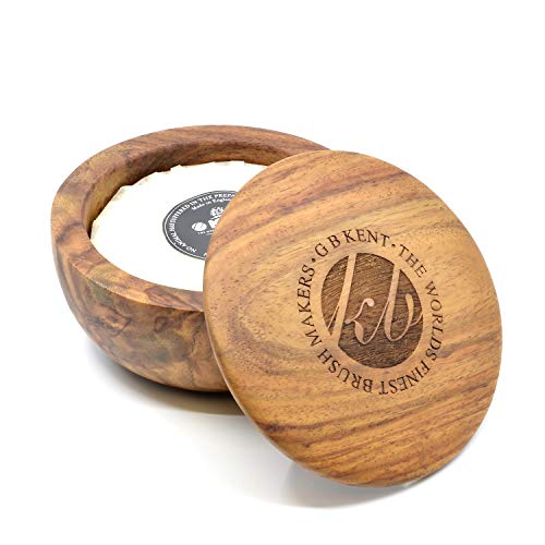 Kent SB6 Men's Shaving Soap Bowl in Dark Oak - 4.23 oz. Moisturizing, Luxury Barber Quality