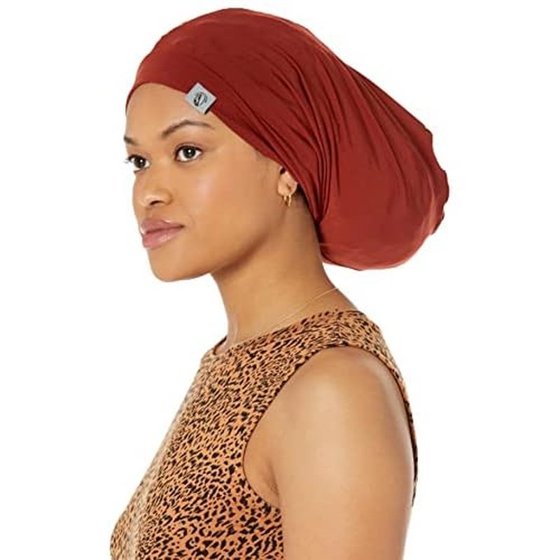Fairy Black Mother Dreadlocks Loc Cap ? Satin Bonnet Alternative for Locs, Men & Women Hair Cap for Sleeping & Everyday Wear, Breathable Stretch Fit (Orange Rust, Large)
