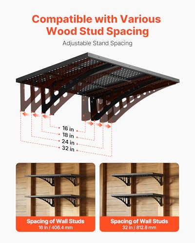 Heavy Duty Wall Mounted Garage Shelving 2 x 3 ft Steel Storage Racks - 560 lbs Capacity