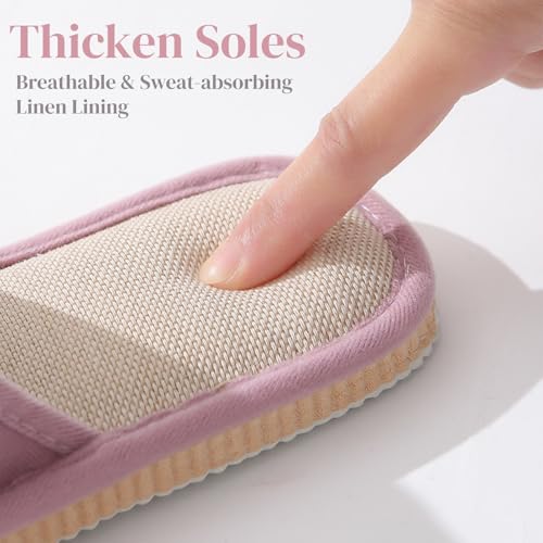 Washable Guest Slippers 10 Pack Open-Toe Non-Slip Spa Slippers Bulk Bulk with Thick Sole