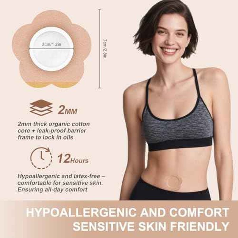 Castor Oil Patches for Belly Button, 100PCS Castor Oil Pack Wraps Organic Cotton Self-Adhesive Castors Oils Pack Anti Leakage Disposable Pads Portable & Breathable No Wash (Oil Not Included)