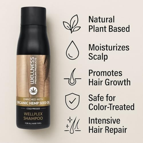 Hemp Infused Hair Repair Bundle with Shampoo & Conditioner - Vegan, Hydrating & Strengthening