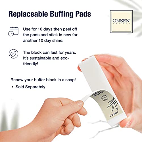 Onsen Secret 3-Pack Nail Buffer Blocks with Extra Shine Pads - 4-Way Buffing for Natural Nails, Post-Gel & Acrylic Recovery