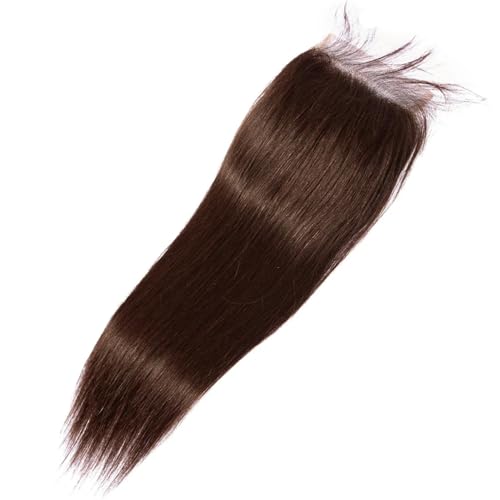 10 Inch Brown Straight Human Hair Lace Frontal Closure - Pre Plucked Baby Hair, 4x4 HD Swiss Lace, Brazilian Virgin