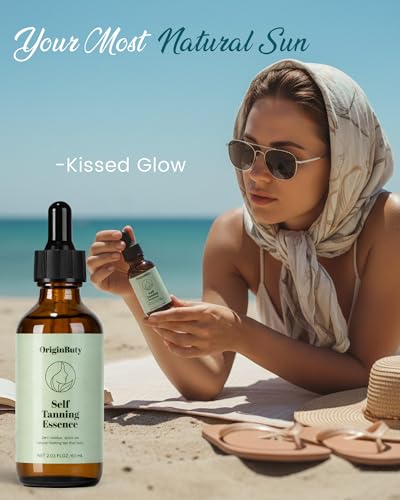 Natural Essence Face Tanning Drops - 2.03 fl oz DHA Self Tanner for Sun-Kissed Glow