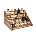 Arflo Acacia Wood 4-Tier Slanted Cologne Display Stand for Men, Fragrance Rack