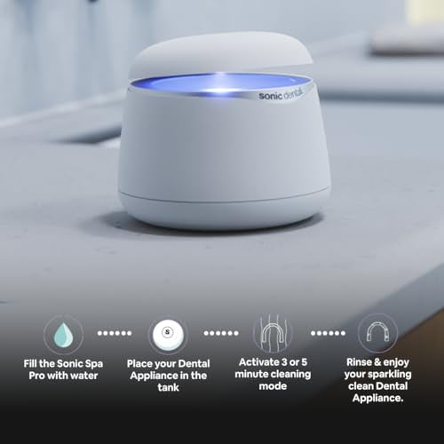 Sonic Pro Ultrasonic Dental & Jewelry Cleaner Pearl White 43kHz - UK Approved