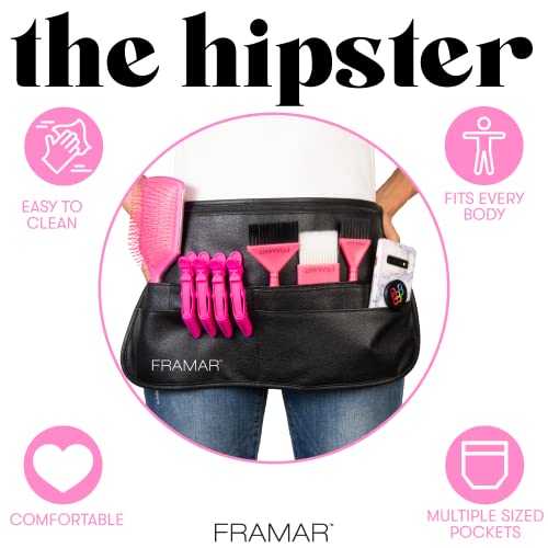 Black FRAMAR Salon Waist Belt with Shears Pouch - Hairdresser Accessories