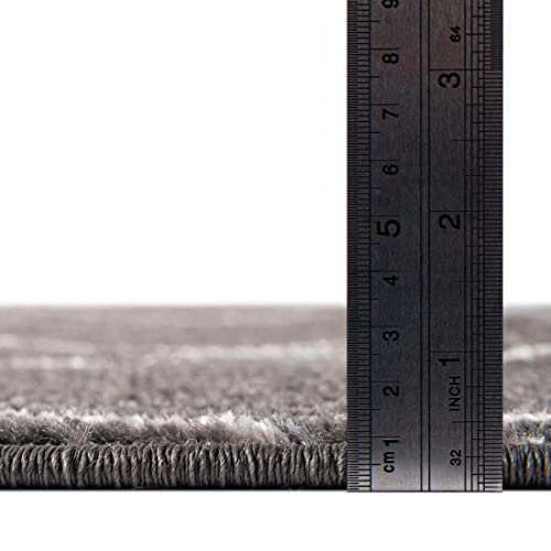 Unique Loom Trellis Frieze Collection Area Rug - 6'1" x 9' Rectangle Dark Gray/Ivory